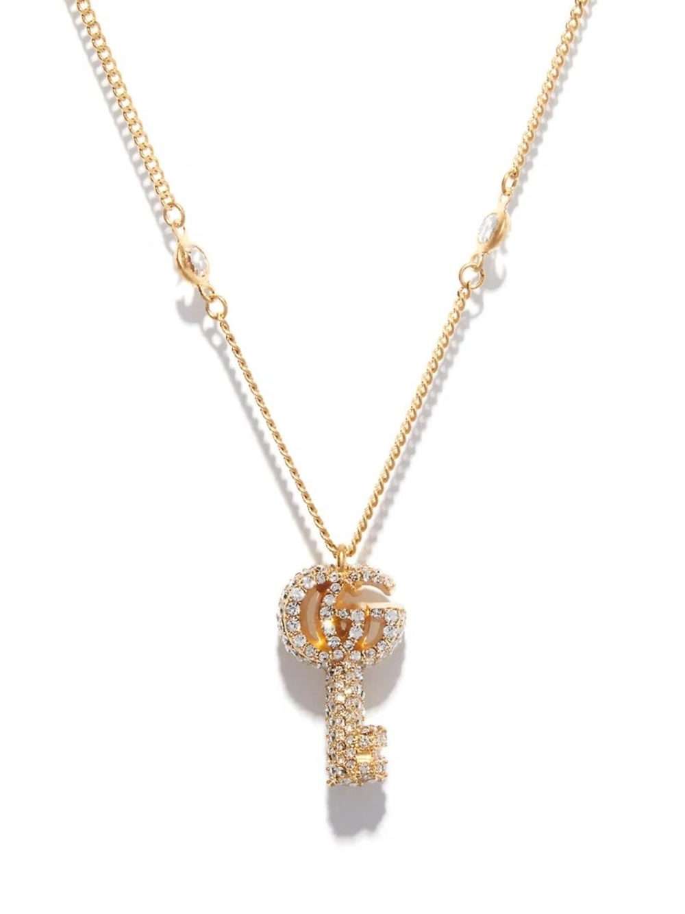NWOT ✨️GUCCI✨️ Gold-tone Key Pendant Necklace with Crystal Accents 🔑